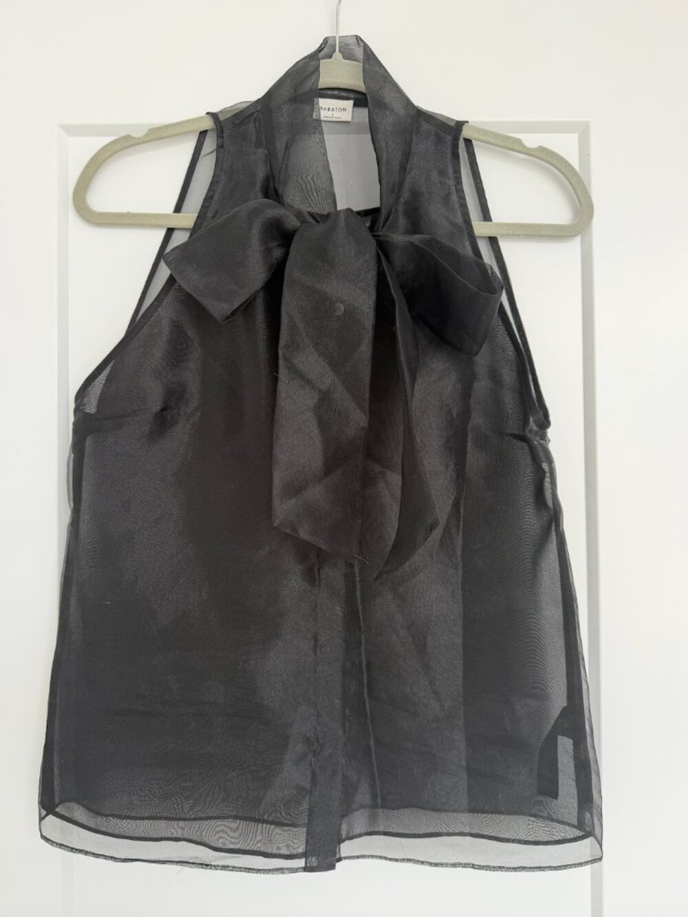 Babaton Black Organza Blouse With Tie detail - Picture 1 of 1